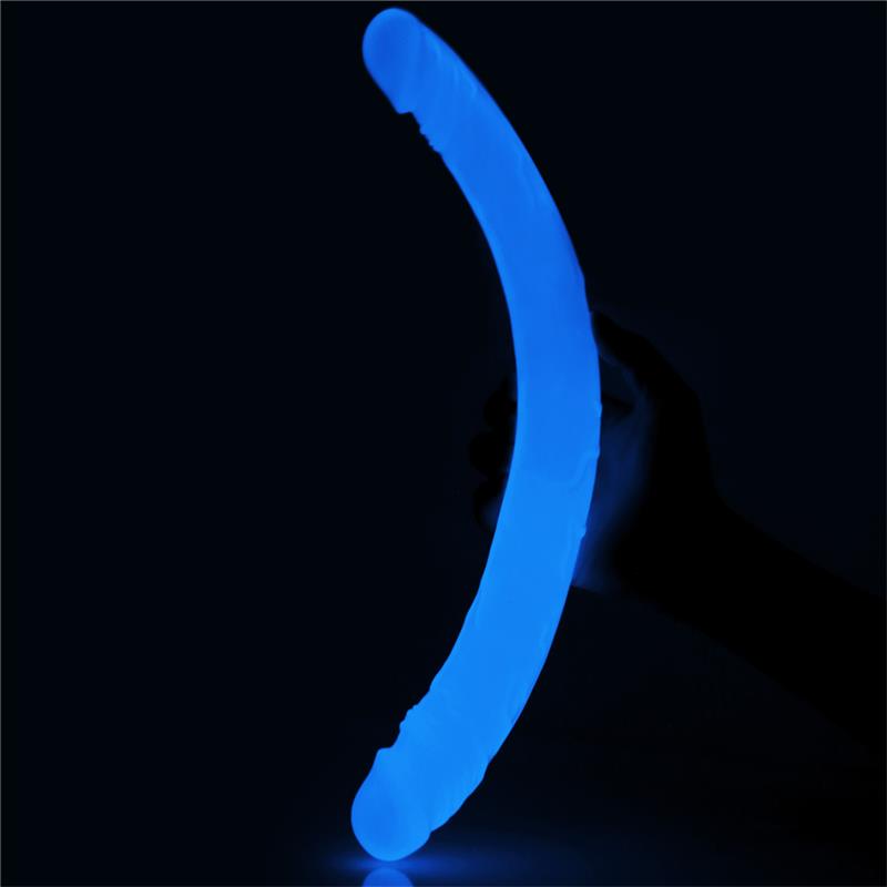 Dildo Doble Lumino 145 Luz Azul