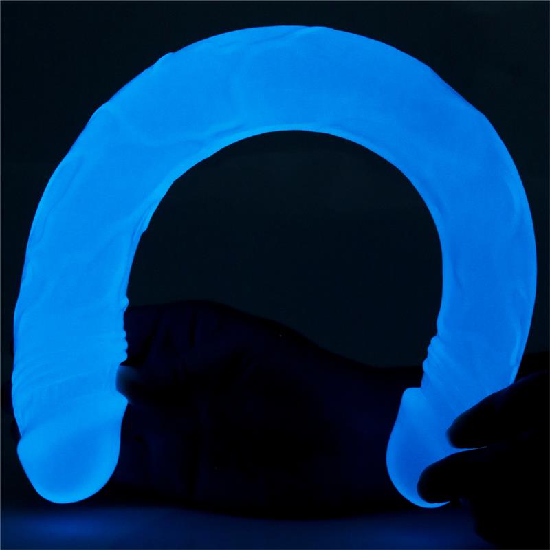 Dildo Doble Lumino 145 Luz Azul