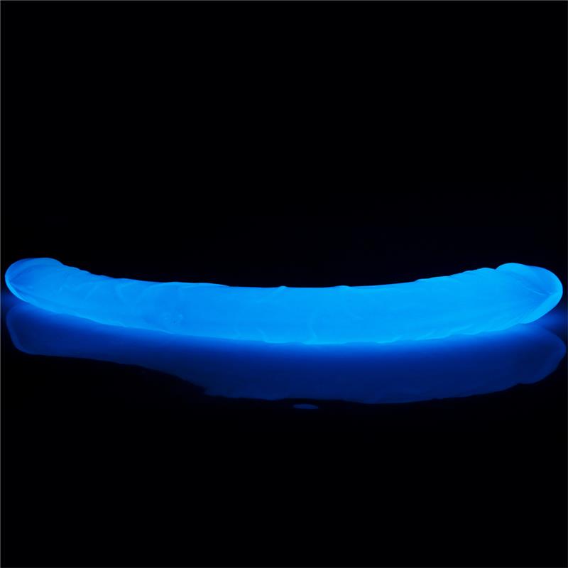 Dildo Doble Lumino 145 Luz Azul