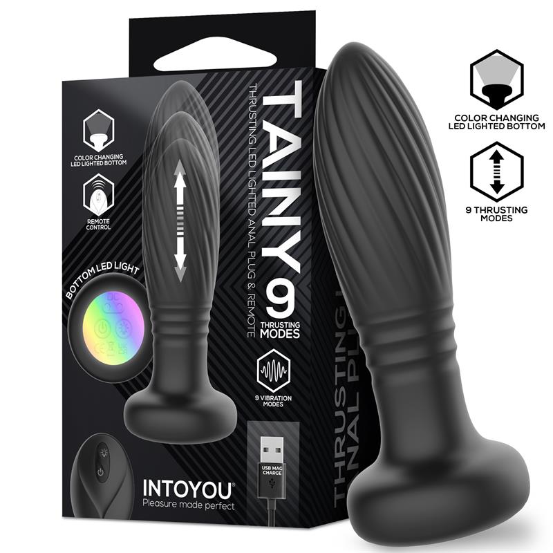 Tainy Plug Anal con Thrusting y Luces Led con Control Remoto toysex.store Tainy Plug Anal con Thrusting y Luces Led con Control Remoto toysex.store