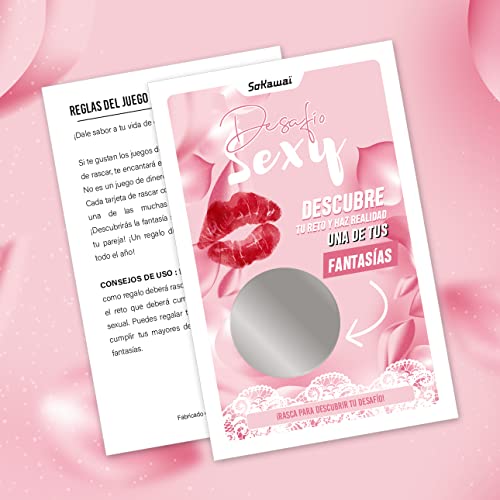 SoKawaï - Desafío Sexy - 7 Tarjetas rasca y GANA (AM416) | Un Juego Sexy y Divertido para animar tu Vida Amorosa