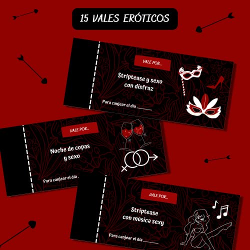 Vales Sexuales para la Pareja (AM413) - Talonario con Actividades y Juegos para Disfrutar en Pareja. Regalo Pareja Enamorados Aniversarios, San Valentín