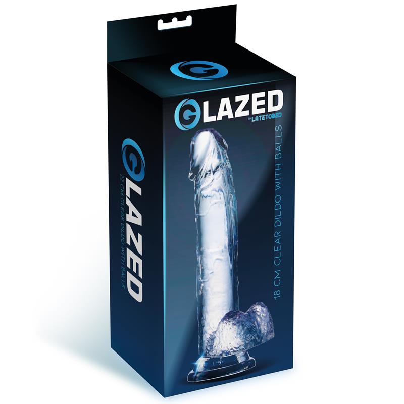 Dildo Realista con Testiculos Material Cristalino 18 cm