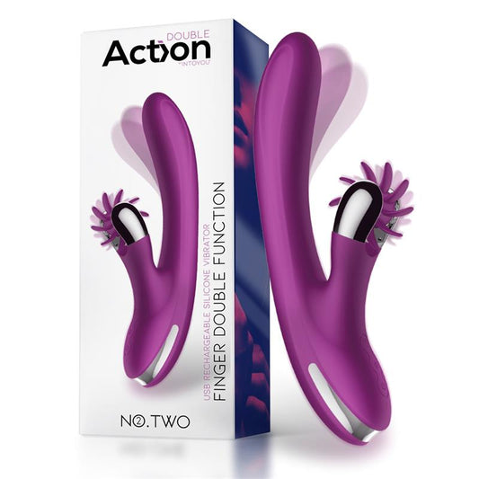 No Two Vibrador Movimiento Finger y Rueda Estimuladora