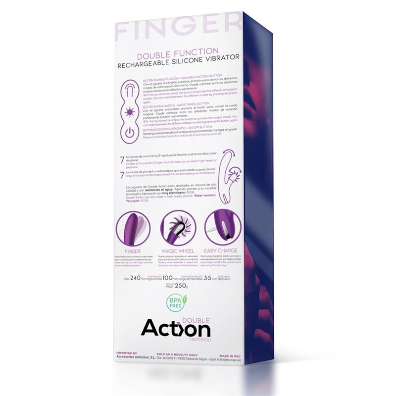 No Two Vibrador Movimiento Finger y Rueda Estimuladora