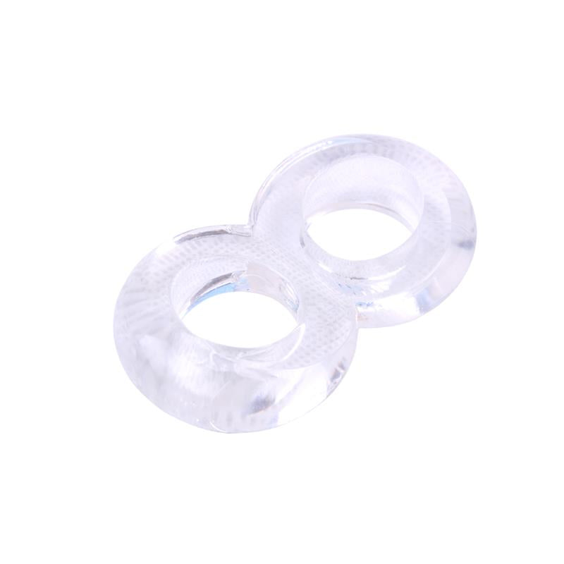 Anillo para el Pene Doble Duo Cock 8 Transparente