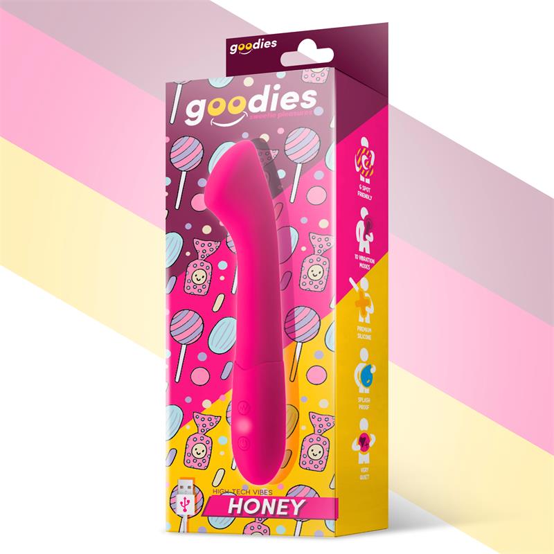 Honey Vibrador Punto G Silicona USB Fuchsia