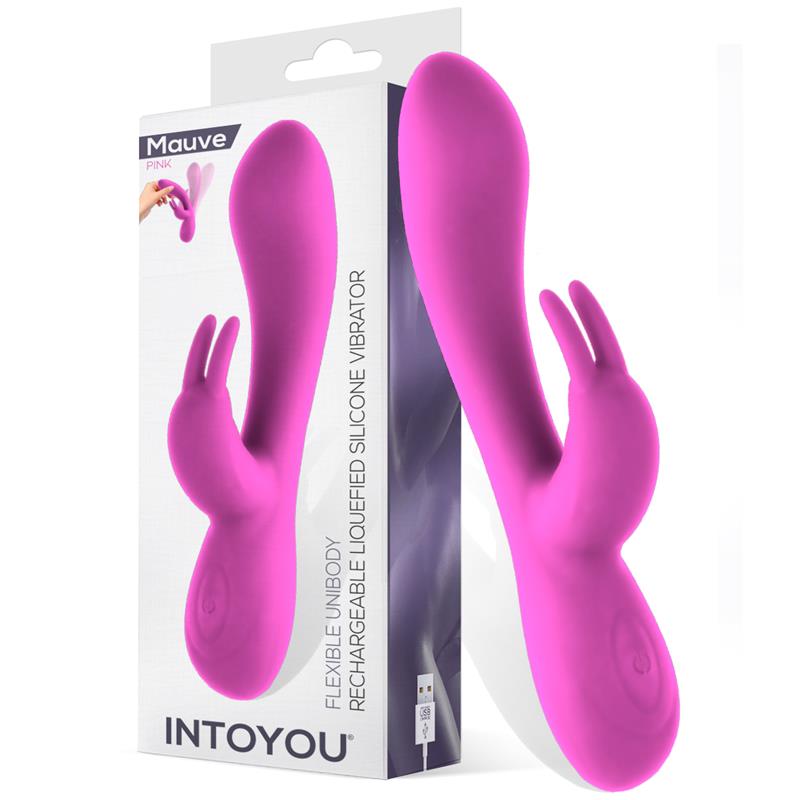 Mauve Vibrador Unibody Silicona Liquida USB Rosa