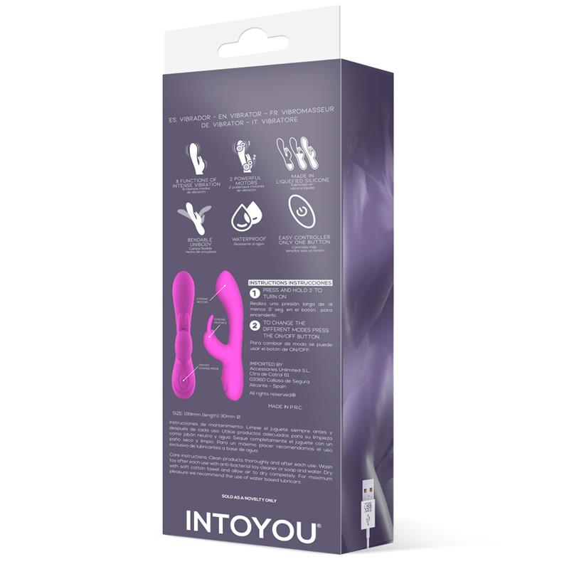 Mauve Vibrador Unibody Silicona Liquida USB Rosa