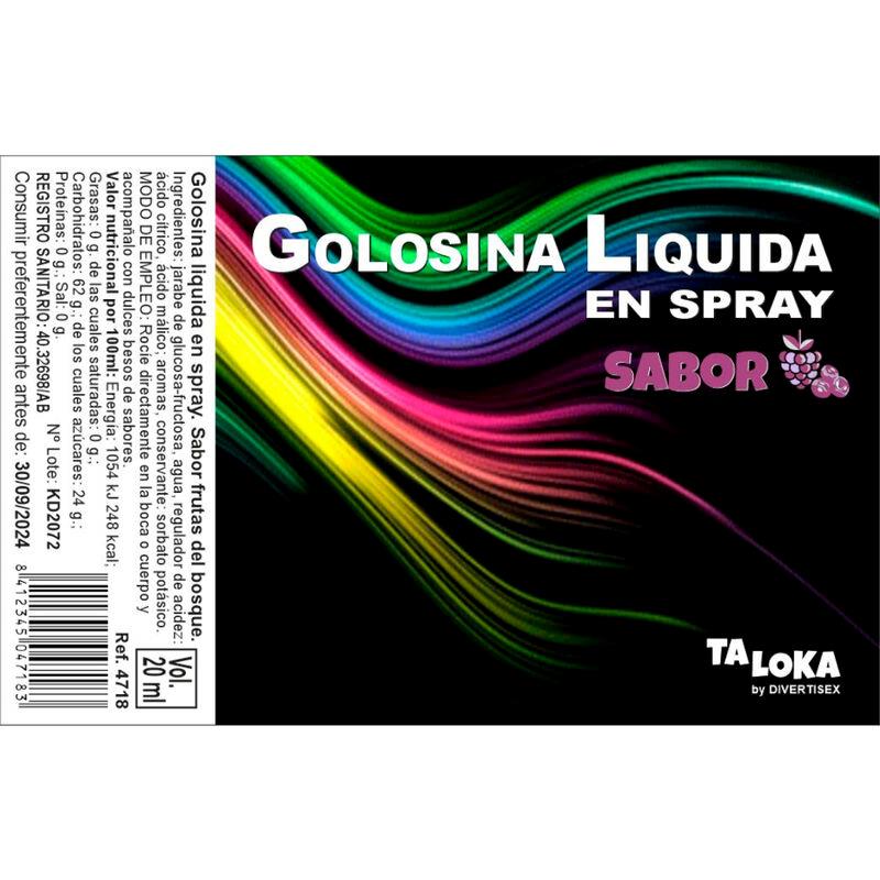 Golosina Liquida en Spray Sabor Frutas del Bosque 20 ml