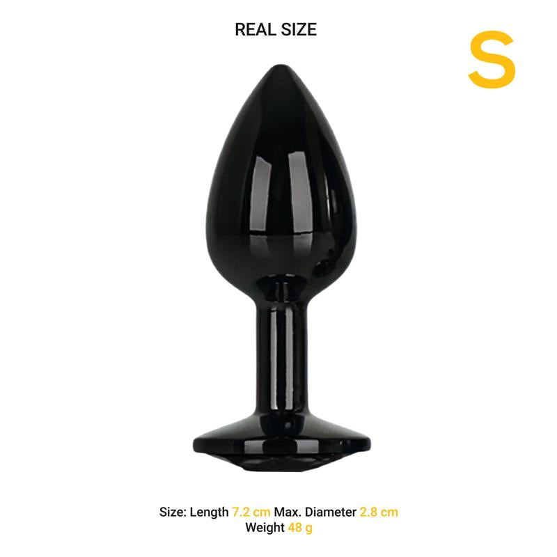 Blackgem Plug Anal Metalico con Joya Talla S Negro