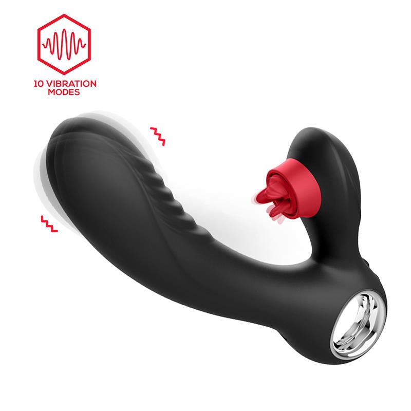 Niza Vibrador con Calor y Triple Lengua Estimuladora de Clitoris