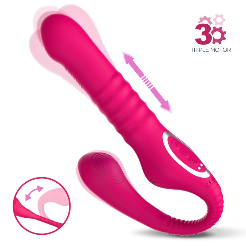 No TwentyThree Vibrador Doble con Pulsacion y Thrusting Flexible 180º