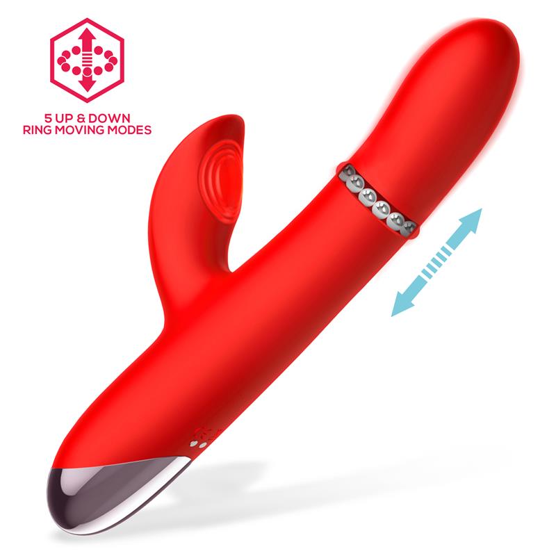 Divya Vibrador con Aro de Bolas Internas Up and Down y Pulsacion 3 Motores Independientes USB