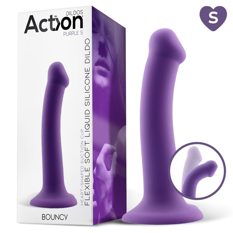 Bouncy Dildo Silicona Liquida Hiper Flexible 65 165 cm Talla S Purpura