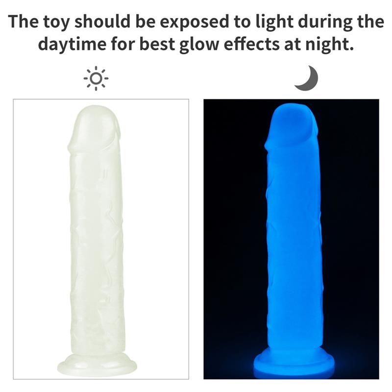 Dildo Lumino 8 Luz Azul