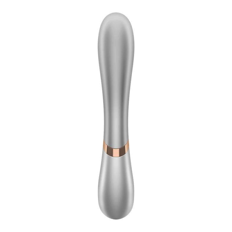 Hot Lover Vibrador Efecto Calor con APP Plata y Champagne