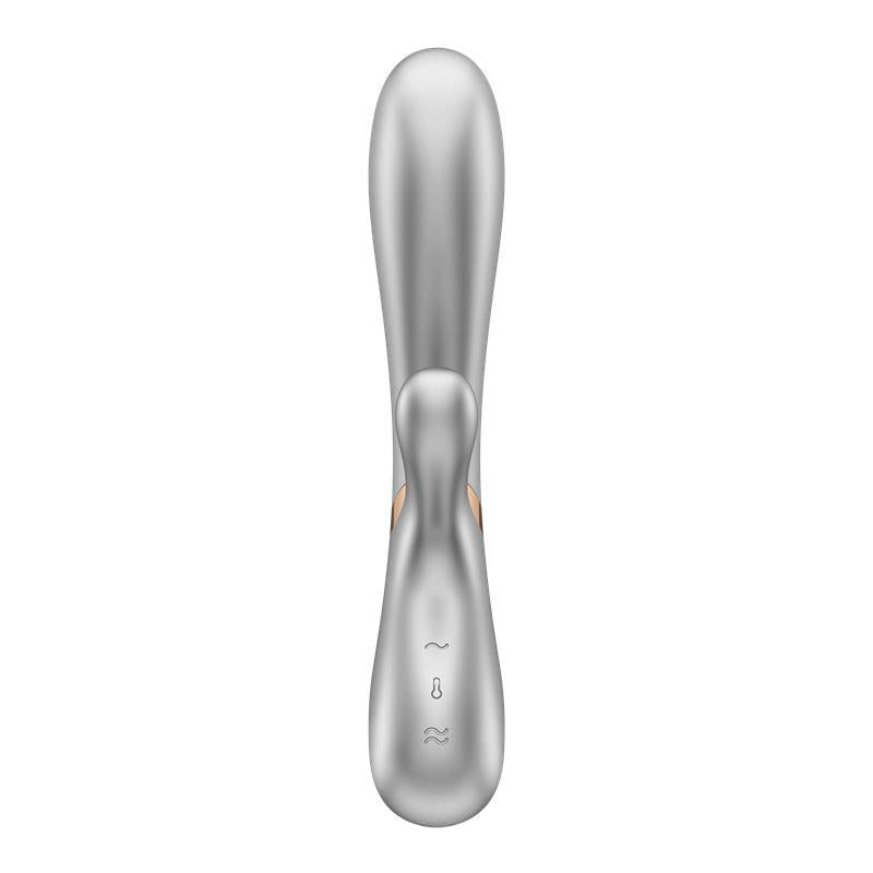 Hot Lover Vibrador Efecto Calor con APP Plata y Champagne