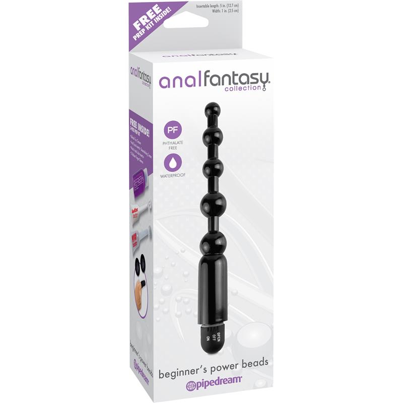 Cadena Anal Power Beads para Principiantes Color Negro