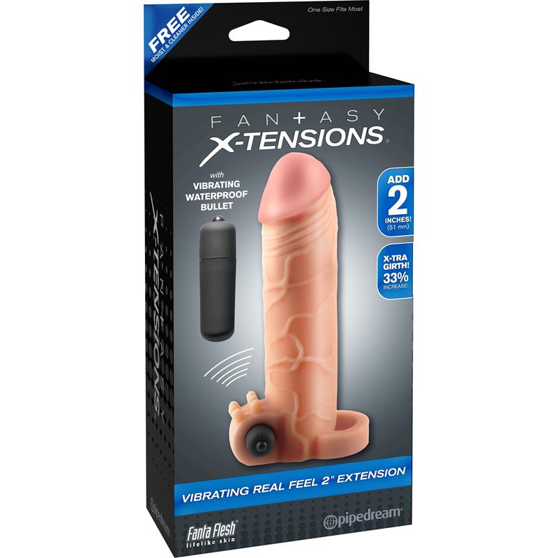 Fantasy X tensions Vibrador Real Feel de 51 cm con Extension Color Natural