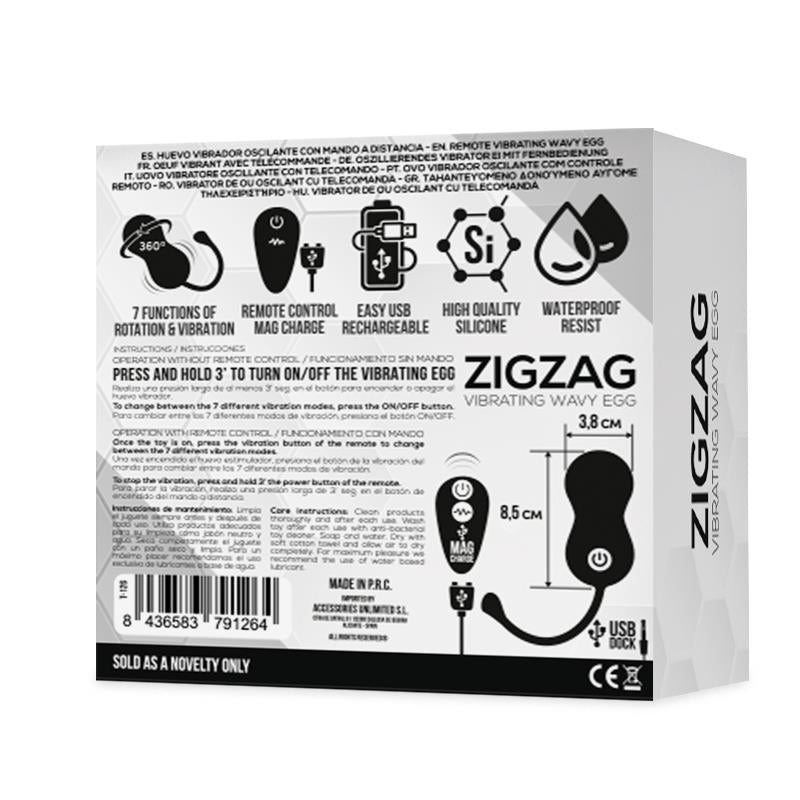 Zigzag Huevo Zigzageante y Vibrador con Control Remoto