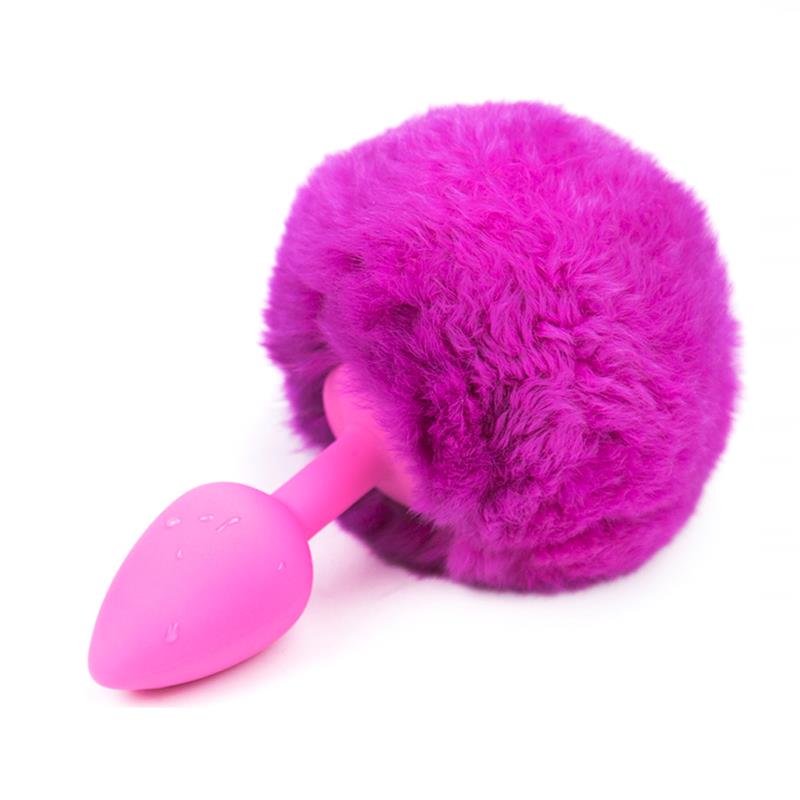 Plug Anal con Pompon Purpura Talla S