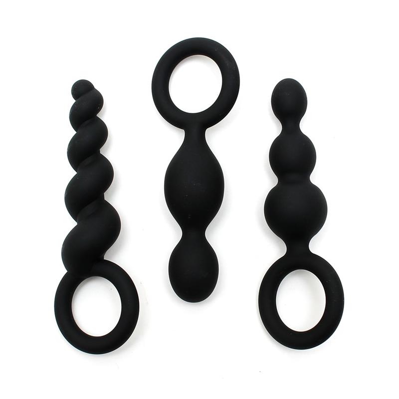 Pack de 3 Plugs Silicona Negro