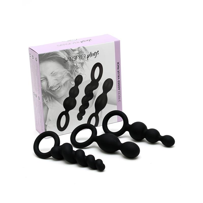 Pack de 3 Plugs Silicona Negro