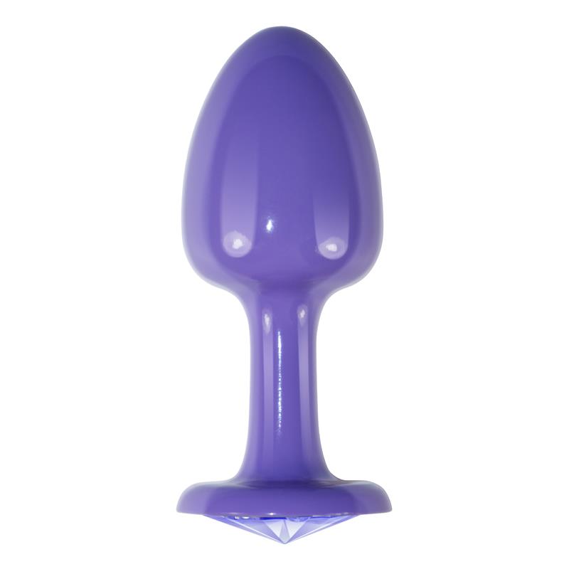 Plug Anal de Metal Purpura Rosebud con Joya Azul