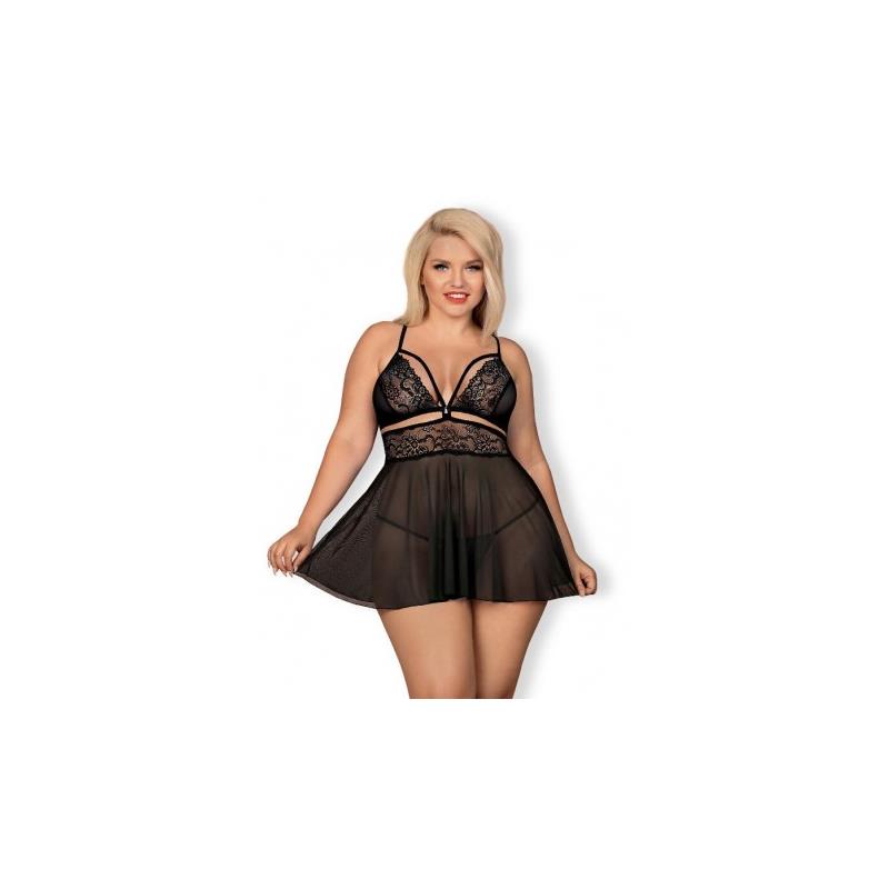 Set Babydoll y Tanga Negro