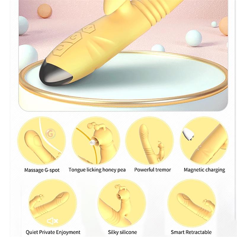 Honeybee Vibrador con Thrusting y Pulsacion