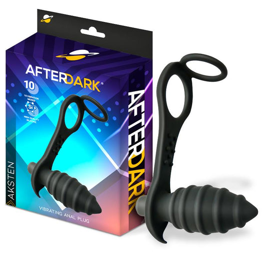 Aksten Plug Anal con Vibracion y Anillo para Testiculos