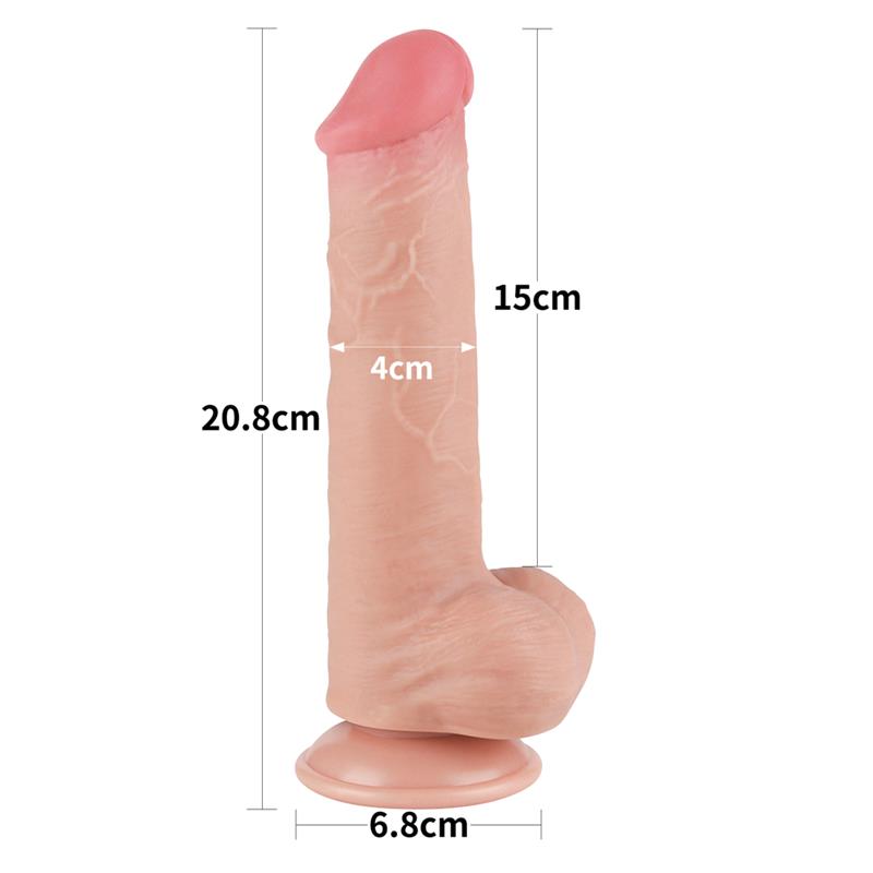 Dildo Dual Layer Piel Deslizante 8