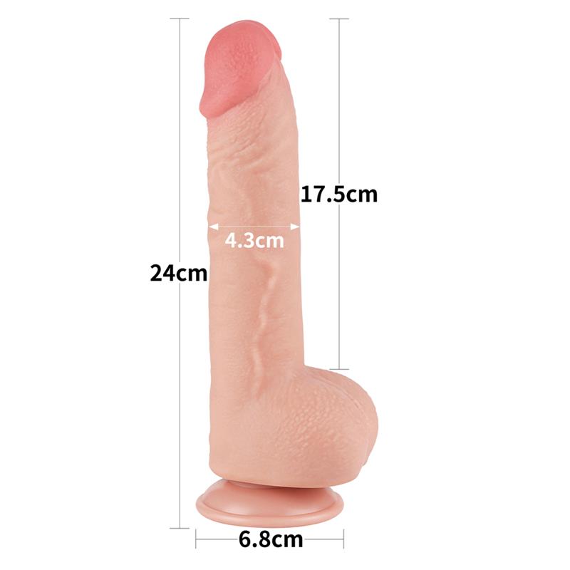 Dildo Dual Density Piel Deslizante 95