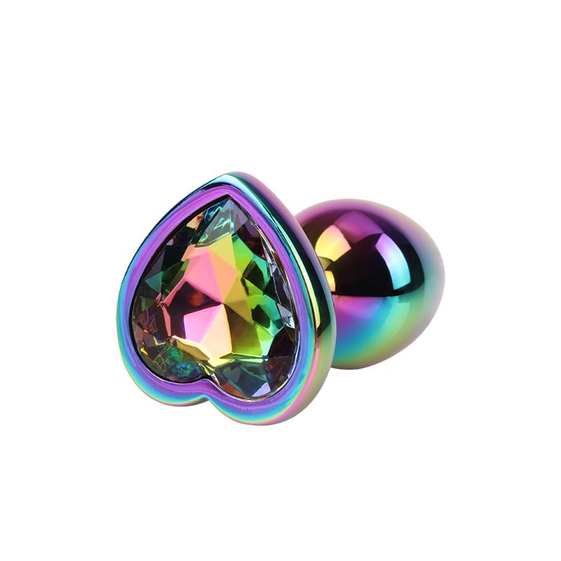 Plug Anal Rainbow Heart Gem Talla S