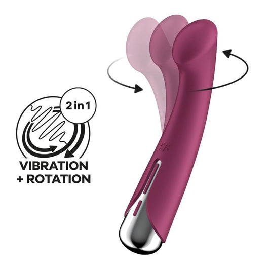 Spinning G Spot 1 Vibrador y Rotador Rojo