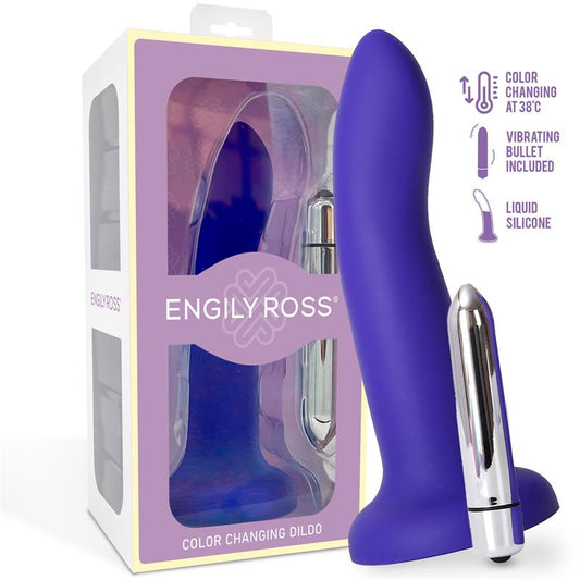 Dildo que Cambia de Color Purpura a Rosa Talla S 14 cm