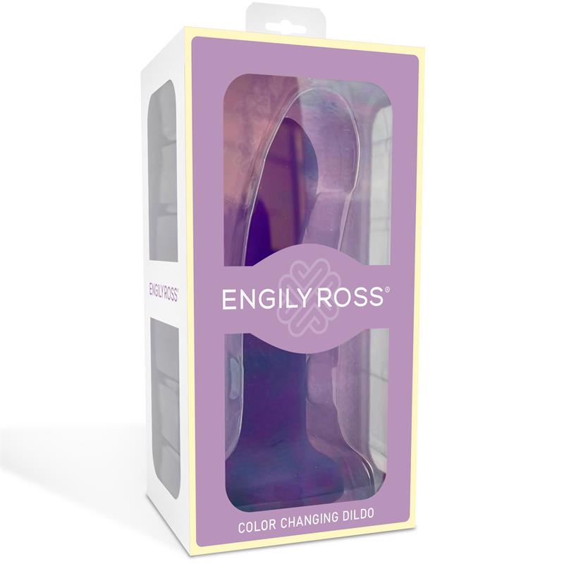 Dildo que Cambia de Color Purpura a Rosa Talla S 14 cm