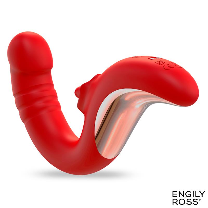 Drako Vibrador con Thrusting y Lengua Oscilante 360º