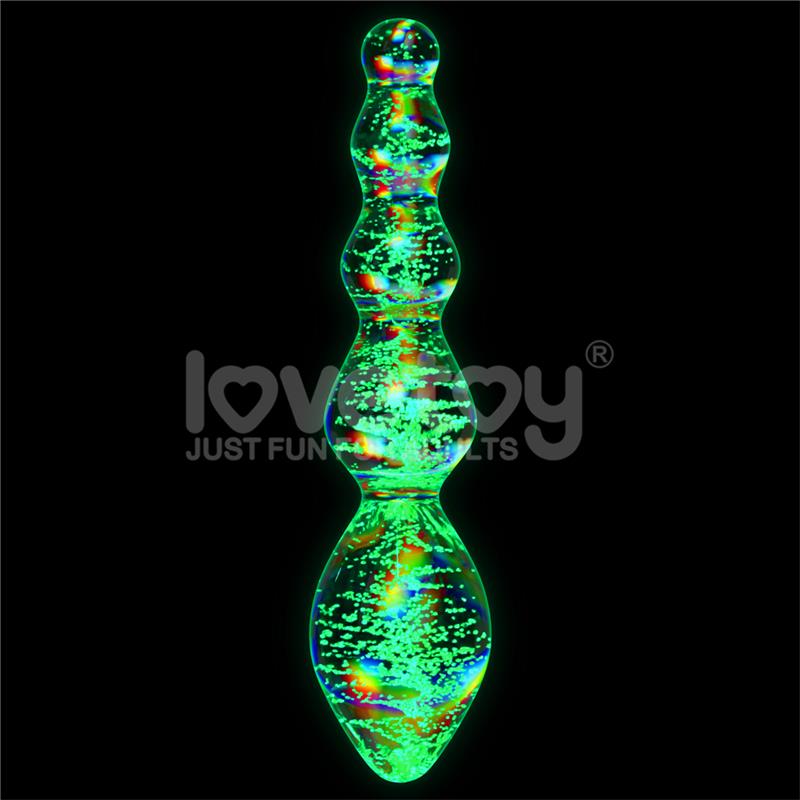 Dildo de Cristal que Brilla en la Oscuridad Dark Twilight Gleam Tantalizing Orbs