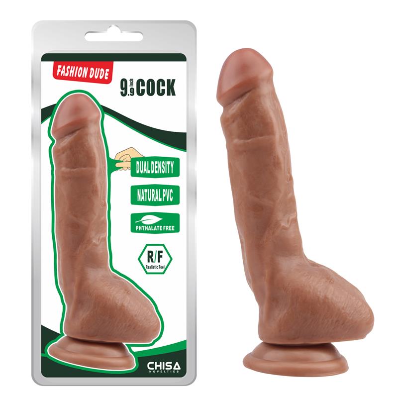 Dildo Dual Density Fashion Dude 23 x 43 cm Bronceado