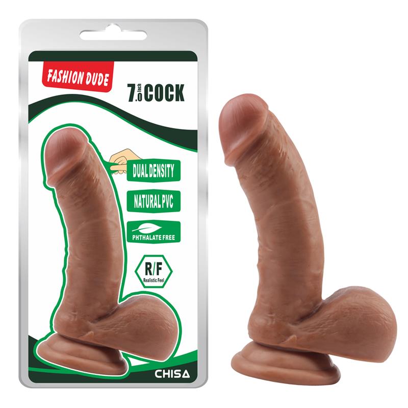 Dildo Dual Density Fashion Dude 175 x 41 cm Bronceado