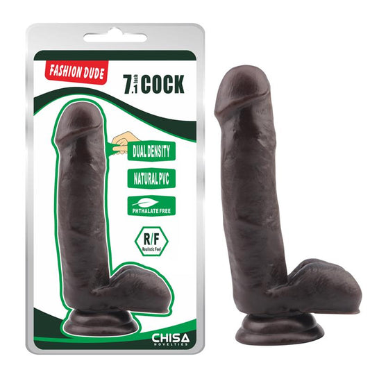 Dildo Dual Density Fashion Dude 178 x 4 cm Marron