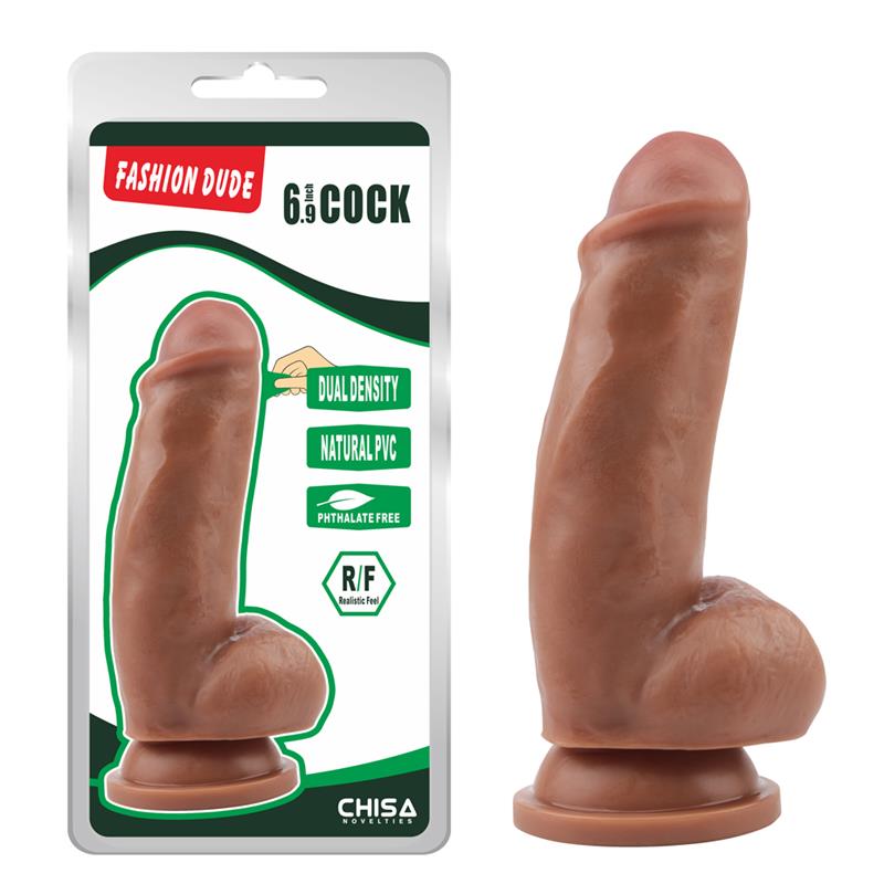 Dildo Dual Density Fashion Dude 175 x 49 cm Bronceado