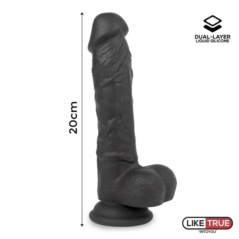 Dildo Realista Silicona Liquida Dual Layer 8 Negra