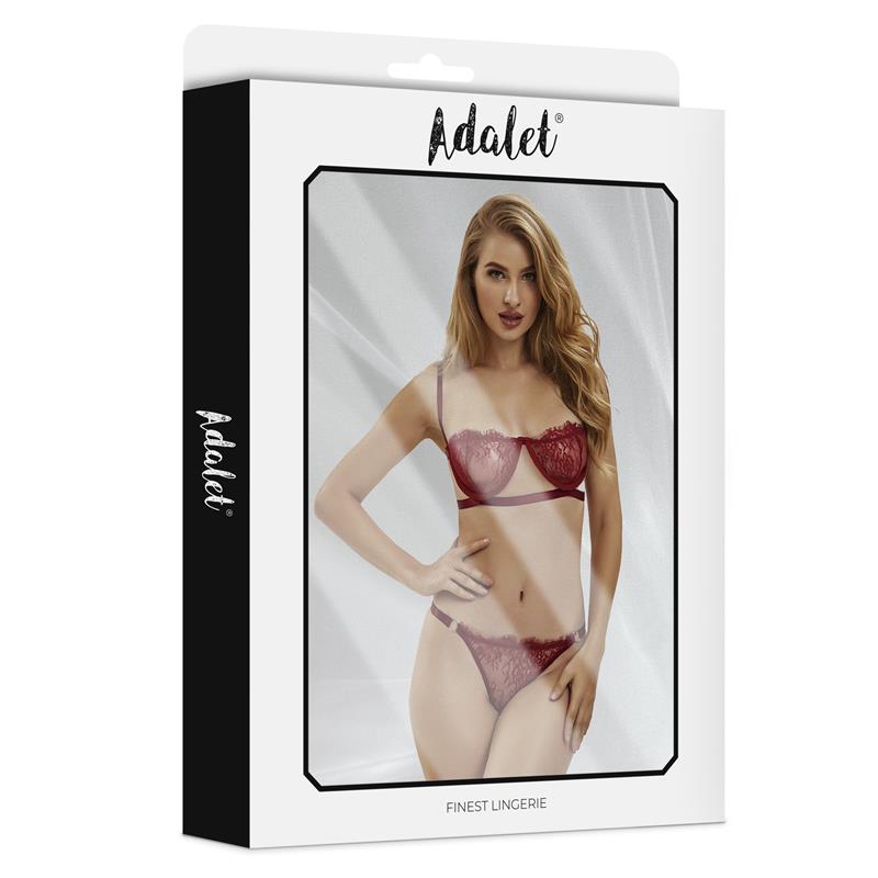 Mia Set Sujetador y Tanga de Encaje Burgundy