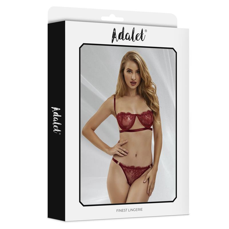 Mia Set Sujetador y Tanga de Encaje Burgundy