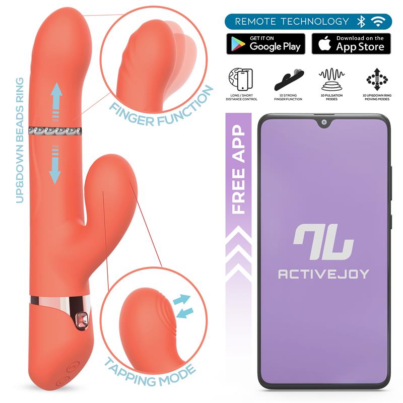 Mindy Vibrador con Anillo de Bolas Up and Down Finger y Pulsacion con APP