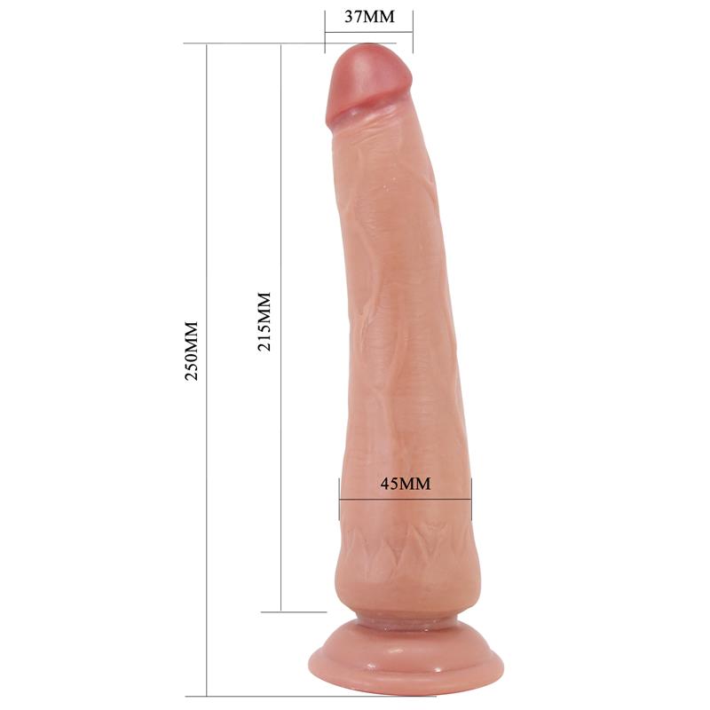 Dildo Realista con Piel Deslizante Bronceado 25 cm