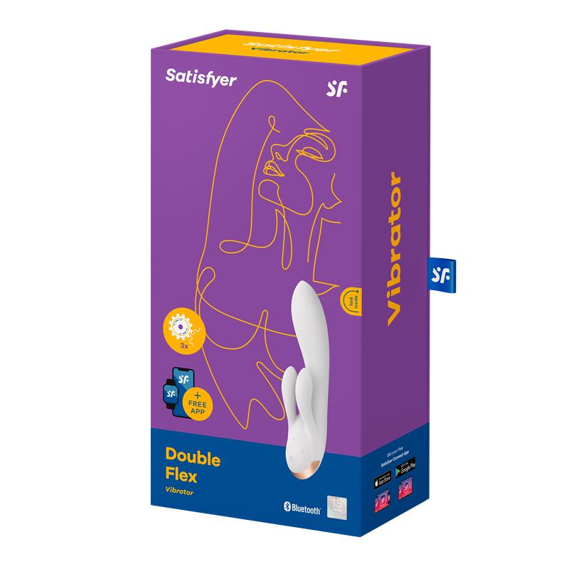 Double Flex Vibrador Punto G 3 Motores Satisfyer APP Connect Blanco